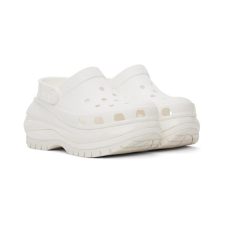 كروكس ابيض نسائي mega crush clogs