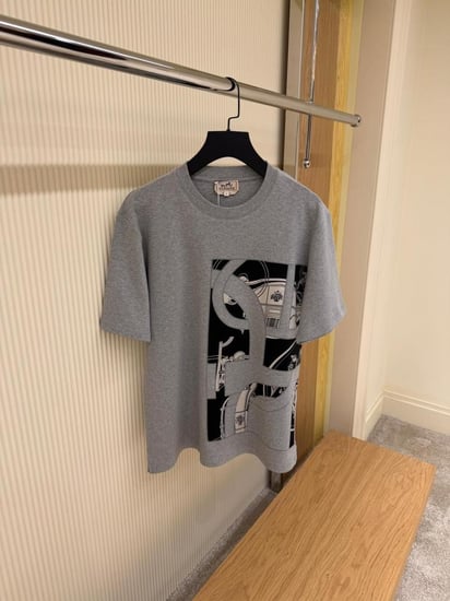 تيشيرت ايرميز رجالي Ex-Libris بلون رمادي