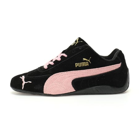 حذاء نسائي بوما سبيد كات لون أسود بشعار زهري