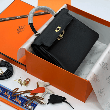 حقيبة بيركين من هيرميس جلد أسود فاخر