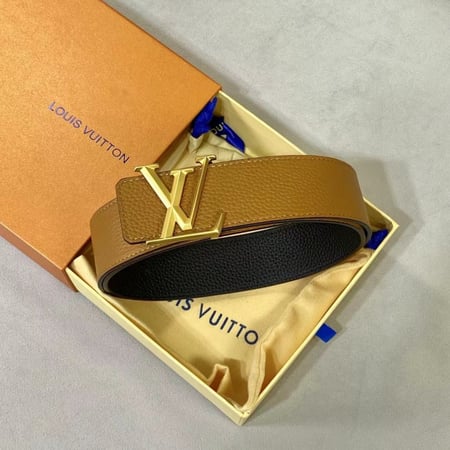 حزام لويس فيتون مونوغرام جلد - عسلي مشبك ذهبي