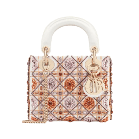 حقيبة Lady Dior ميني 17سم بتصميم فاخر مزين بأحجار كريستالية ملونة