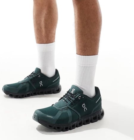 حذاء Cloud 6 للجنسين بلون الأخضر المسود Evergreen Black