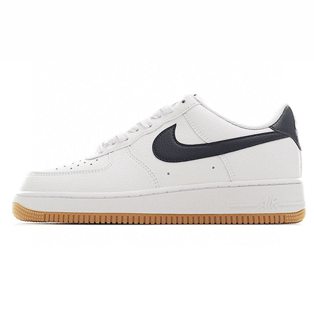 شوز رياضي نايكي اير فورس1 للجنسين ابيض اسود نعل عسلي