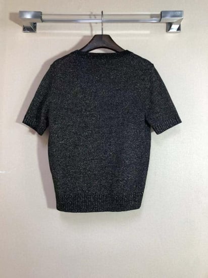 بلوزة نصف كم صوف برادا للنساء سوبر كواليتي أسود