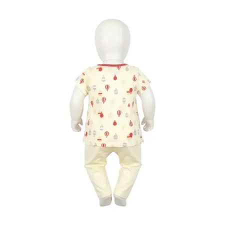 بجاما مواليد بناتي نقشات المناطيد الملونة قطعتين