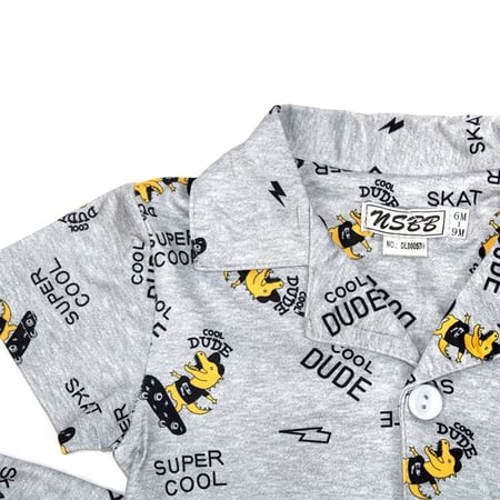 بيجاما أطفال صيفية "ديناصور التزلج"