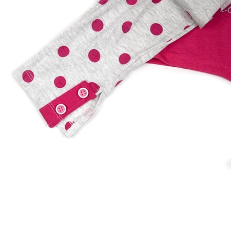 طقم أطفال صيفي قطعتين "ريشة الأناقة" - بلوزة مزينة وبنطلون منقط ناعم