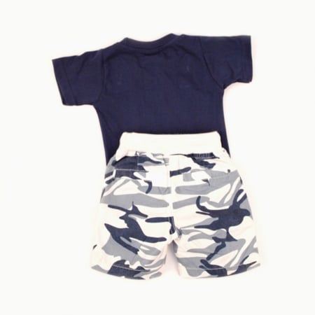 طقم ولادي صيفي قطعتين "المستكشف الصغير" - تيشيرت قطني وشورت مموه مريح