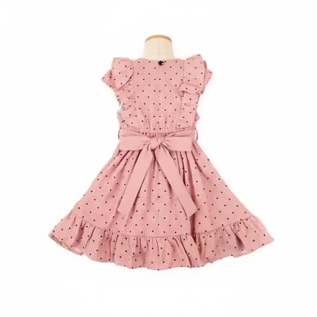 فستان "أناقة البولكا" الصيفي - فستان بنقاط كلاسيكية وكشكشة رقيقة لأميرتكِ