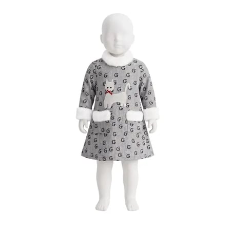 فستان بناتي شتوي غريس كات بياقة فرو