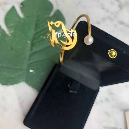 اسواره مطلي ذهب مع لولو نحيفه