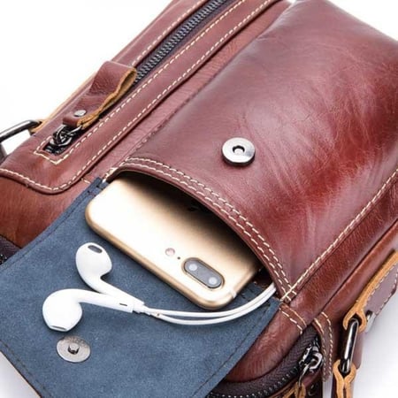 حقيبة كروسبودي للرجال جلد طبيعي للأعمال