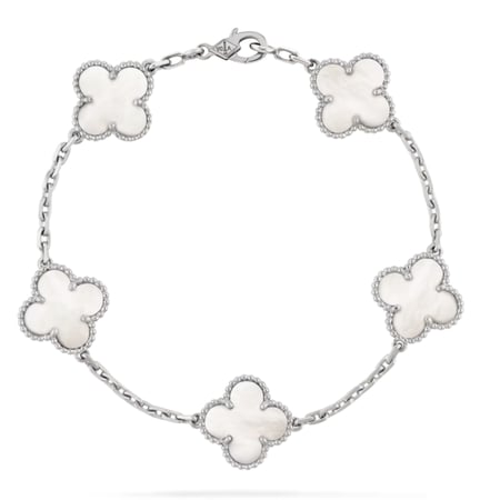 اسوارة  ڤينتاج الأمبرا سلڤر : حجر صدف ابيض