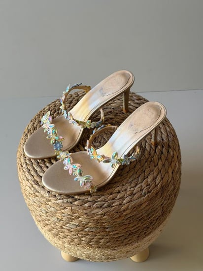 Rene Caovilla Crystal Butterfly Strap Heels