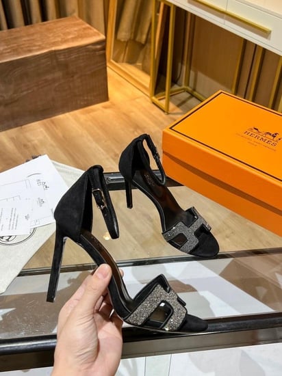 Hermès Crystal H Heel Sandals