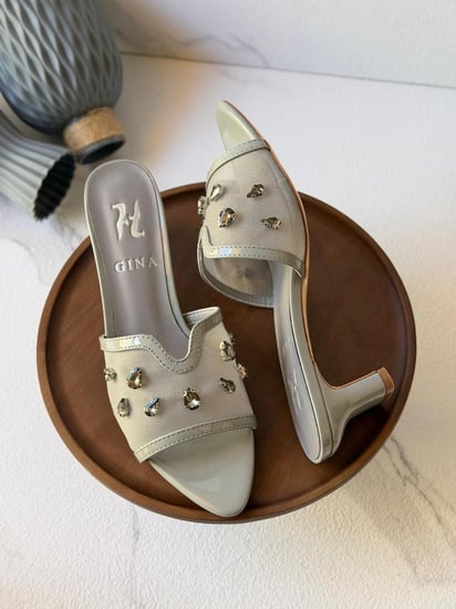 GINA Crystal Heel Mule