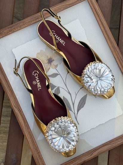 Chanel Flower Slingback Heels