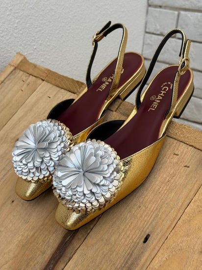 Chanel Flower Slingback Heels