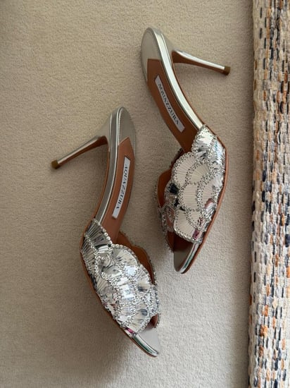 Aquazzura Tequila Crystal Mule Heels