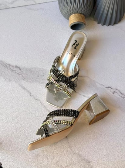 GINA Crystal Mule Heels