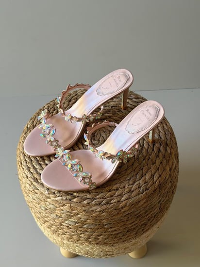 Rene Caovilla Crystal Butterfly Strap Heels