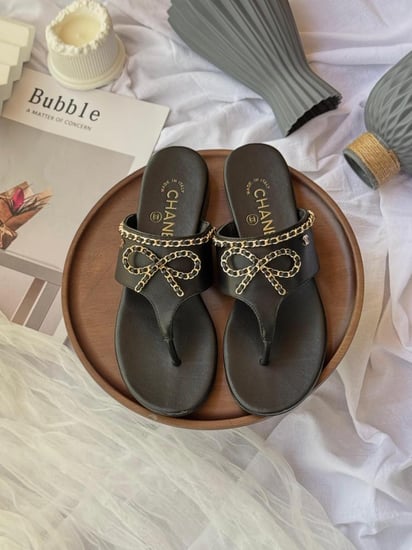 Chanel Bow Chain Sandals