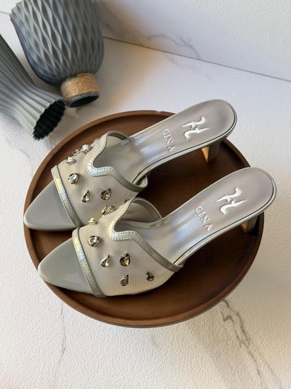 GINA Crystal Heel Mule