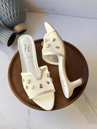 GINA Crystal Heel Mule