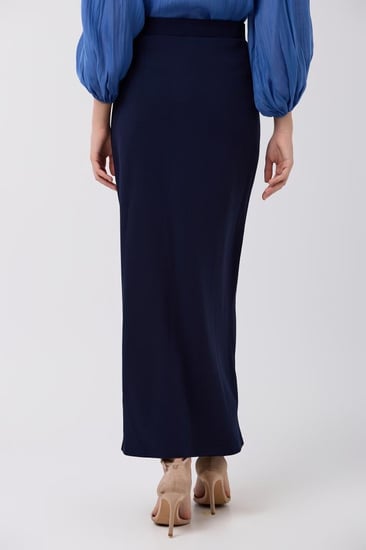 تنورة كريب استرتش كحلي