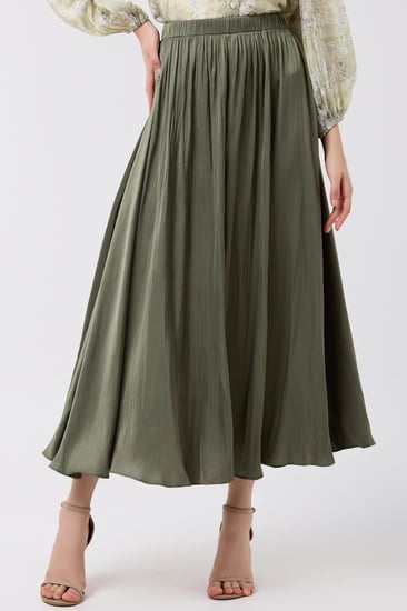 تنورة شيفون زيتي