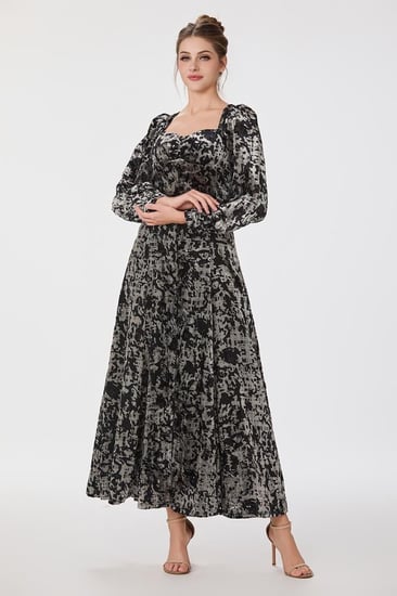 فستان طبع مخمل