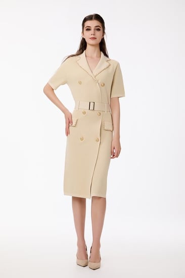 فستان كريب بيج بقصة جاكيت