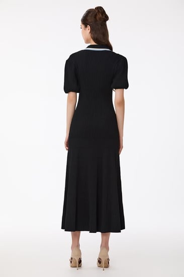 فستان صوف ناعم بحياكة بارزة