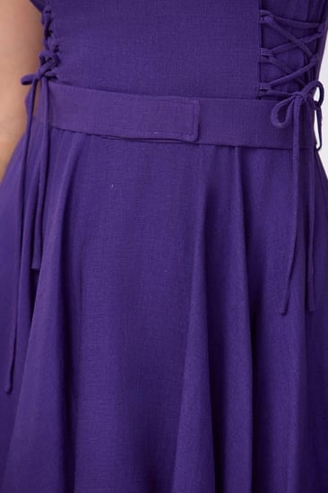 فستان كتان بنفسجي مع كريستال