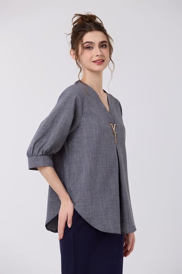 بلوزة قطن مع اكسسوار