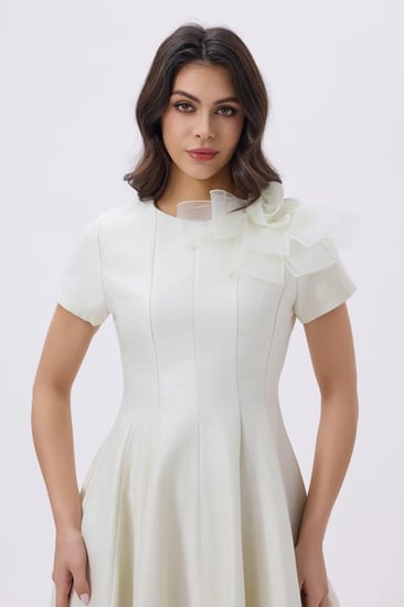 فستان ميدي أوف وايت للعيد | Prando