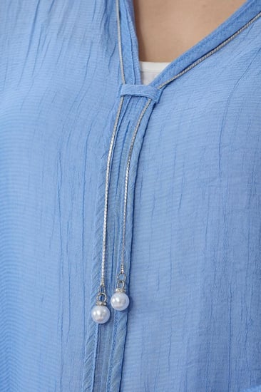 بلوزة ازرق فضفاضة