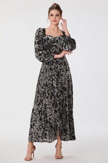 فستان طبع مخمل