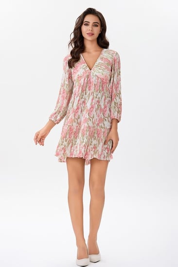 فستان بليسيه بنقشة الورد