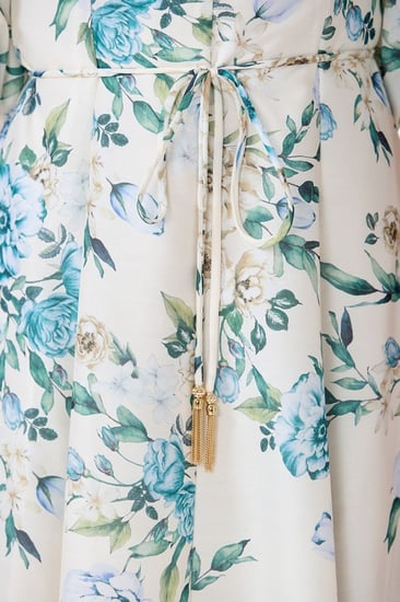 فستان شيفون اوف وايت بنقشة الزهور