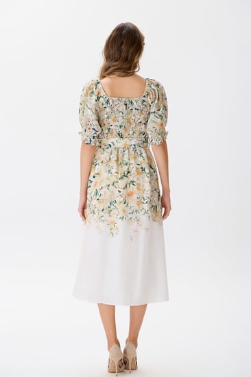 فستان قطن بنقشة الورود