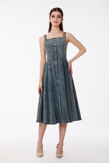 فستان جينز قصة كورسية