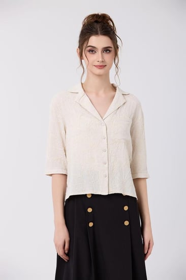 بلوزة كتان ببج