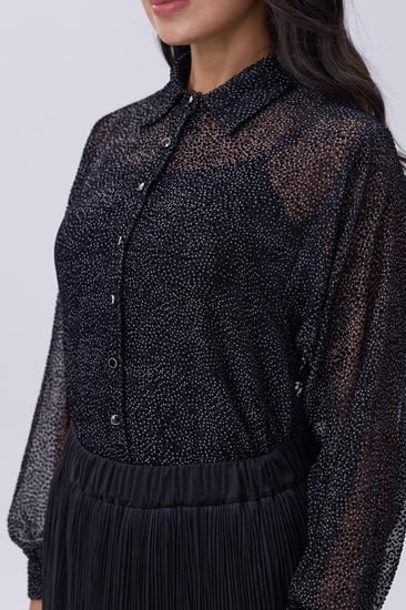 بلوزة شيفون بنقشة ناعم