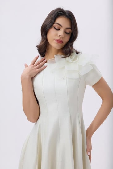 فستان ميدي أوف وايت للعيد | Prando