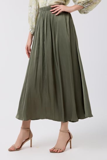 تنورة شيفون زيتي