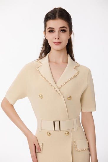 فستان كريب بيج بقصة جاكيت