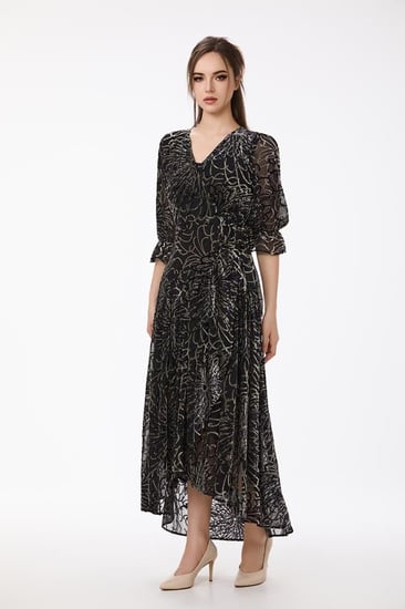 فستان طبع مخمل