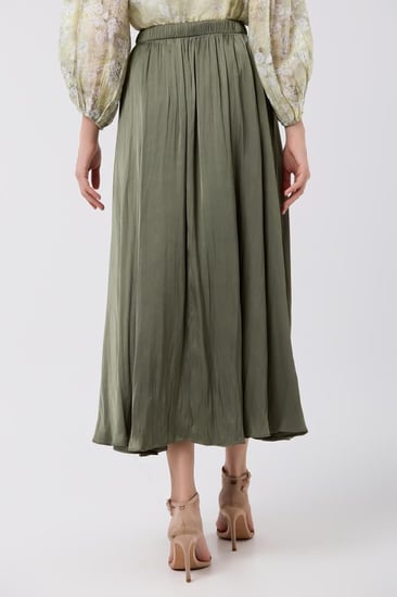 تنورة شيفون زيتي